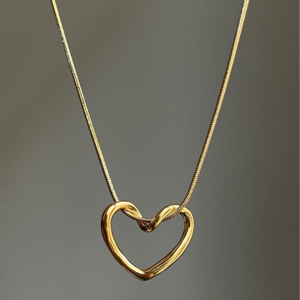 Golden Heart Pendant Necklace